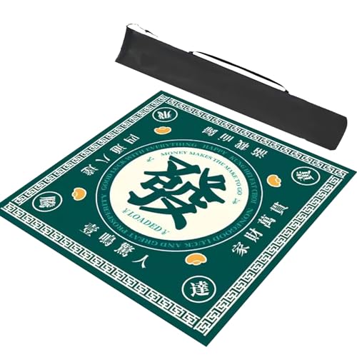 Mahjong-Tischdecke Mahjong-Tischmatte Mit Schwarzer Tragetasche, Rutschfeste Und Geräuschreduzierende Tischabdeckung, Rutschfeste Matte For Brettspiele ( Color : Green , Size : 31.5x31.5in/80x80cm ) von GMSDHCY