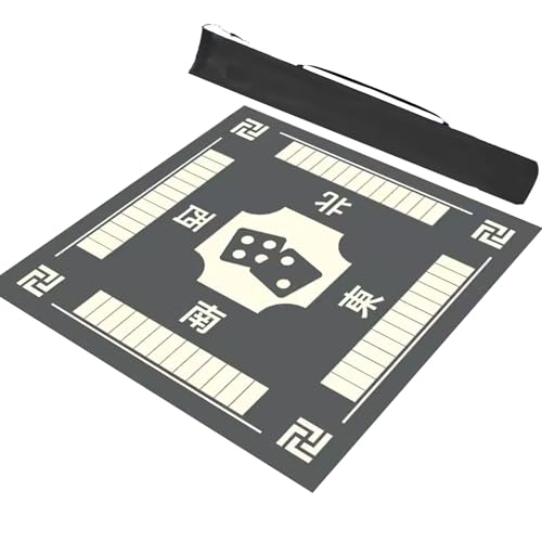 Mahjong-Tischdecke Quadratische Mahjong-Tischmatte mit Regeln, Heimspiel-Kartenspielmatte, doppelseitige, rutschfeste, geräuschreduzierende Spieltischabdeckung ( Color : Gray-1 , Size : 39.4x39.4in/12 von GMSDHCY