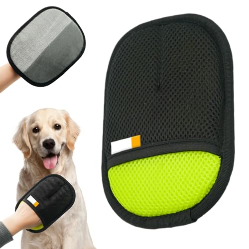 Fellmagnet, 2025 Neu Static Removal Gloves Pet, Fellhandschuhe Fingerlos Katze, Katzen Handschuhe Fellpflege Für Glattes und Gesundes Fell Für Kleidung, Sofas (Grün) von GMTEO