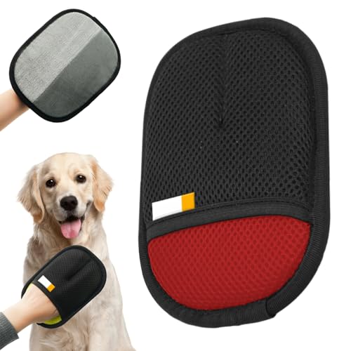 Fellmagnet, 2025 Neu Static Removal Gloves Pet, Fellhandschuhe Fingerlos Katze, Katzen Handschuhe Fellpflege Für Glattes und Gesundes Fell Für Kleidung, Sofas (Rot) von GMTEO