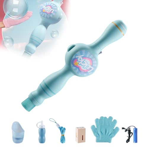 Seifenblasenmaschine, 2025 Neu Elastic Magic Wand Bubble Machine, Seifenblasenstab Seifenblasenpistole Kinder, Riesige Rauchblasen und Handschuhe Riesenseifenblasen (Blau) von GMTEO