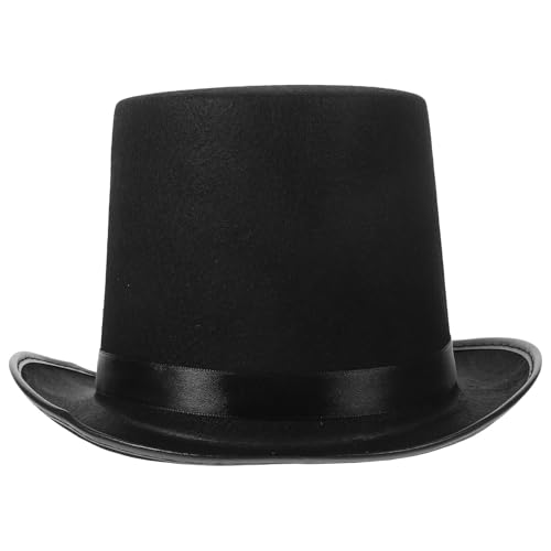 GMVZGQW Fedora-Hut für Herren, Unisex, Bowler-Hut, schwarzer Hut, Bowler, Zylinderhut, Kostüm, Zauberer, aufgeführter Hut für Partys (schwarz) von GMVZGQW
