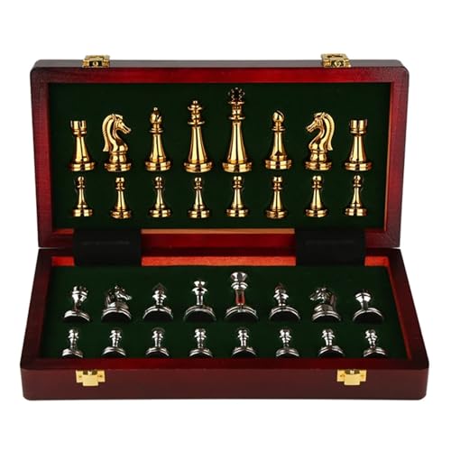 Schach 30 cm Schachfiguren Holz Schachbrett 32 Gold Silber Schachfiguren Magnettafel Familienspiel Schachset für Schachturnier Schach 30 cm Schachfiguren Holz Schachbrett 32 Gold Silber Schachfiguren Magnettafel Familienspiel Schachset für Schachturnier von GMVZGQW