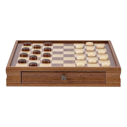 Schach 38,1 cm 2-in-1 Schach-Dame-Spiel-Set, für Erwachsene, Kinder, Turnier, professioneller Anfänger für Schachturnier Schach 38,1 cm 2-in-1 Schach-Dame-Spiel-Set, für Erwachsene, Kinder, Turnier, professioneller Anfänger für Schachturnier von GMVZGQW