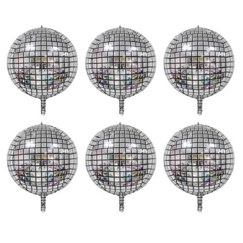 GNAUMORE 6 Stück Silber Disco Ballon, 22 Zoll, Metallischer Glanz und Selbstdichtendes Ventil, Disco Party Dekoration, Unisex-Erwachsene, Verschiedene Altersklassen und Interessen GNAUMORE 6 Stück Silber Disco Ballon, 22 Zoll, Metallischer Glanz und Selbstdichtendes Ventil, Disco Party Dekoration, Unisex-Erwachsene, Verschiedene Altersklassen und Interessen von GNAUMORE