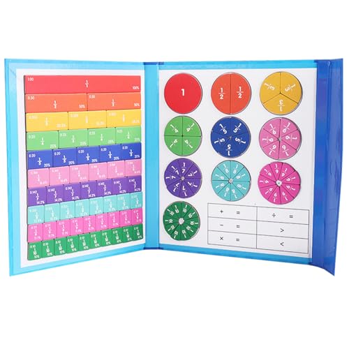 GNAUMORE Bruchrechnen Material,Magnet Bruchteil Puzzle,Brüche Mathematik Lernmittel,Kinder Bruchrechnen Lernen,Magnetisches Buch Bruchrechnung,Magnetische Bruchrechnen Material von GNAUMORE