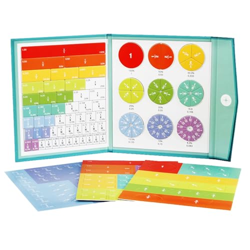 Magnetisches Bruchpuzzle Puzzle,Bruchrechnen Material,Brüche Mathematik Lernmittel,Kinder Bruchrechnen Lernen,Montessori Magnetic Book Fraction Puzzle for Children,Magnetisches Buch Bruchteil Puzzle von GNAUMORE