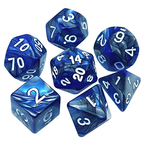 Polyedrische Würfel Set,7 Stücke Würfel Set,Dungeons and Dragons Würfel Set Rollenspiele Würfel Set,Polyedrischer Spielwürfel für RPG Dungeons und Dragons Pathfinder von GNAUMORE