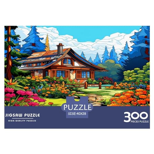 Bergdorf-Hütte Puzzles 300 Teile Herausforderndes Puzzle 300 Stück Puzzle Puzzles Für Erwachsene Geschicklichkeitsspiel Für Die Ganze Familie Spielzeug Geschenk Ab 14 Jahren von GNMRTFEAE