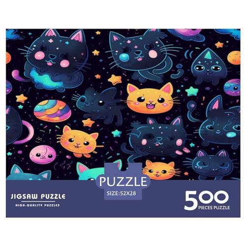 Katze Puzzle 500 Teile Pädagogisches Spielzeug 500 Stück Puzzles Puzzles Für Erwachsene Teenager Geschicklichkeitsspiel Für Die Ganze Familie Puzzle-Geschenk Ab 14 Jahren von GNMRTFEAE