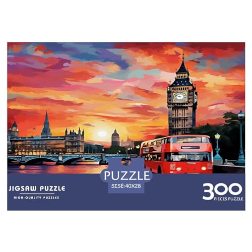 Londoner Stadtbild Puzzle 300 Teile Pädagogisches Spielzeug Puzzles 300 Stück Puzzles Für Erwachsene Stress Abbauen Familien-Puzzlespiel Home Dekoration Puzzle Ab 14 Jahren von GNMRTFEAE