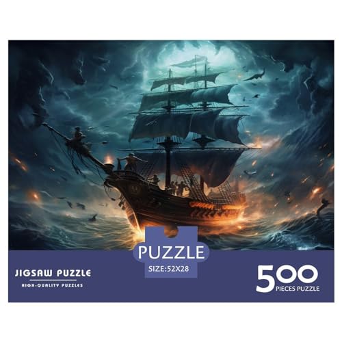 Piratenschiff Puzzle 500 Teile Pädagogisches Spielzeug Puzzle 500 Stück Erwachsene Puzzles Geschicklichkeitsspiel Für Die Ganze Familie Spielzeug Geschenk Ab 14 Jahren von GNMRTFEAE