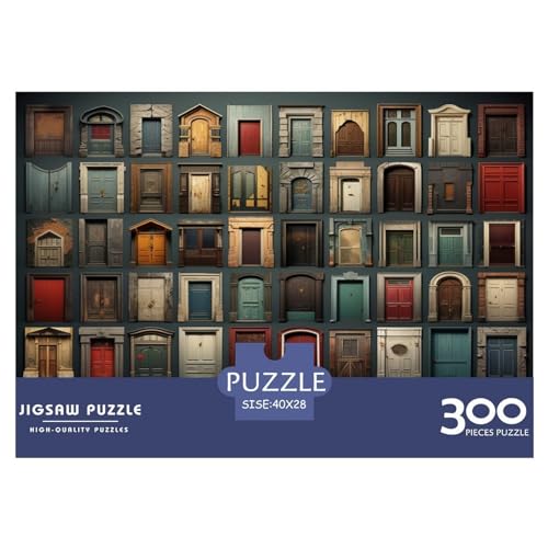 Seltsame farbige Türen Puzzles 300 Teile Herausforderndes Puzzle Puzzles 300 Stück Puzzle Für Erwachsene Stress Abbauen Familien-Puzzlespiel Raumdekoration Ab 14 Jahren von GNMRTFEAE
