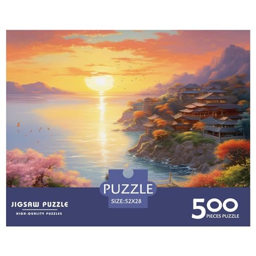 Sonnenuntergang über Hafen Puzzle 500 Teile Klassische Puzzles Puzzle 500 Stück Erwachsene Puzzles Geschicklichkeitsspiel Für Die Ganze Familie Raumdekoration Ab 14 Jahren von GNMRTFEAE