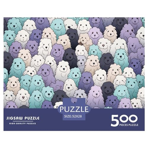 Welpen Puzzle 500 Teile Puzzle Kinder Lernspiel 500 Stück Puzzles Erwachsenen Puzzle Stress Abbauen Familien-Puzzlespiel Spielzeug Geschenk Ab 14 Jahren von GNMRTFEAE