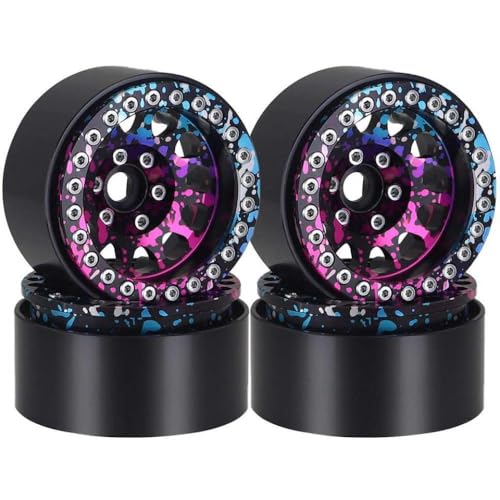 GNOVIATL 12 Loch 1,9 Zoll Farbe Metall Beadlock Rad Rand kompatibel mit 1 10 -Skala -RC -Crawler -Auto von GNOVIATL