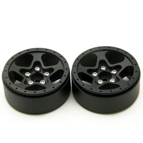 GNOVIATL 24 mm Breite 1,9 Zoll kompatibel mit 1 10 -Skala RC Crawler CC01 RC -Kletterauto -Teilen(Black 2PCS) von GNOVIATL