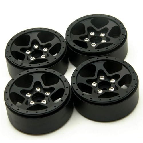 GNOVIATL 24 mm Breite 1,9 Zoll kompatibel mit 1 10 -Skala RC Crawler CC01 RC -Kletterauto -Teilen(Black 4PCS) von GNOVIATL