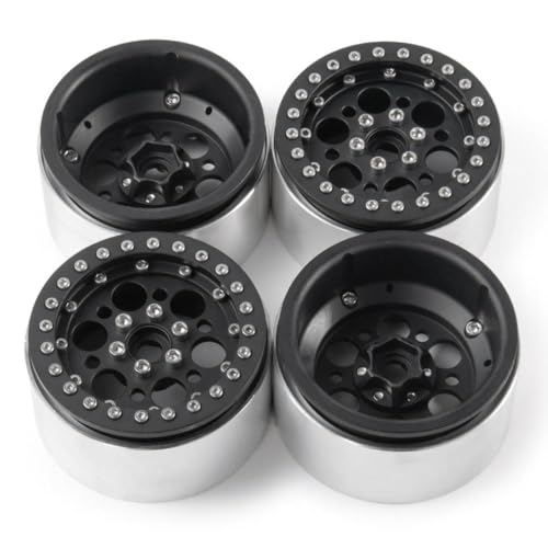 GNOVIATL 35 mm verlängerte 2,2 -Zoll -RC -Räder -Felgen mit Metallkompatibel mit 1 10 -Skala -RC -Autos wie(Black 4pcs) von GNOVIATL