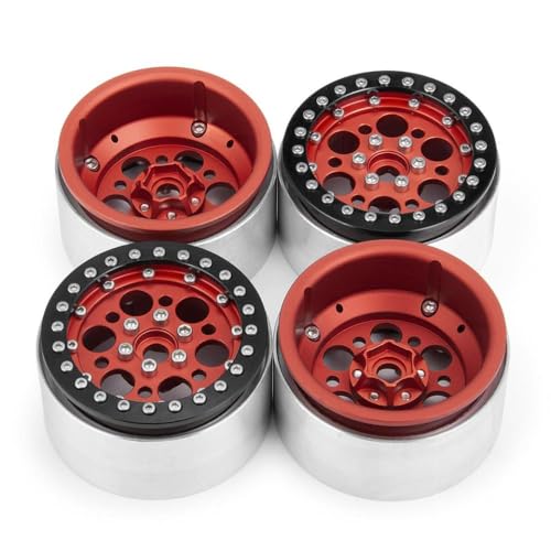 GNOVIATL 35 mm verlängerte 2,2 -Zoll -RC -Räder -Felgen mit Metallkompatibel mit 1 10 -Skala -RC -Autos wie(Red 4pcs) von GNOVIATL