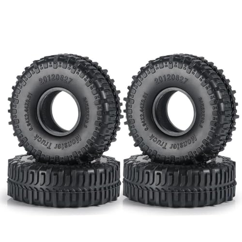 GNOVIATL 4pcs 1 0 Zoll Gummistreifen Schlammgeländeradreifen 50 54 58 62 64 65 mm kompatibel mit 1 18 1 24 Skala RC -Car -Modelle SCX24 Ähnlich(8994A-24x62x22mm) von GNOVIATL
