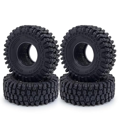 GNOVIATL 4pcs 1 0 Zoll Gummistreifen Schlammgeländeradreifen 50 54 58 62 64 65 mm kompatibel mit 1 18 1 24 Skala RC -Car -Modelle SCX24 Ähnlich(9183B-24x58x22mm) von GNOVIATL