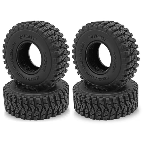 GNOVIATL 4pcs 1 0 Zoll Gummistreifen Schlammgeländeradreifen 50 54 58 62 64 65 mm kompatibel mit 1 18 1 24 Skala RC -Car -Modelle SCX24 Ähnlich(9183C-24x58x20mm) von GNOVIATL