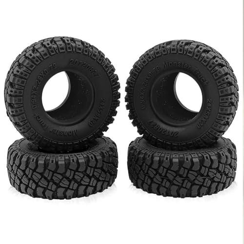 GNOVIATL 4pcs 1 0 Zoll Gummistreifen Schlammgeländeradreifen 50 54 58 62 64 65 mm kompatibel mit 1 18 1 24 Skala RC -Car -Modelle SCX24 Ähnlich(9183D-24x58x20mm) von GNOVIATL