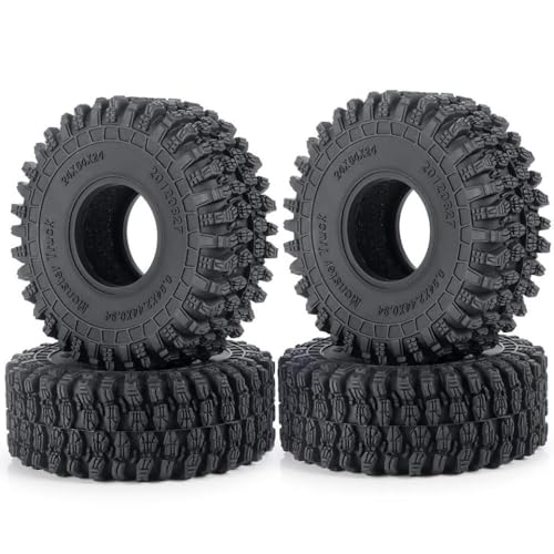 GNOVIATL 4pcs 1 0 Zoll Gummistreifen Schlammgeländeradreifen 50 54 58 62 64 65 mm kompatibel mit 1 18 1 24 Skala RC -Car -Modelle SCX24 Ähnlich(9201A-24x64x24mm) von GNOVIATL