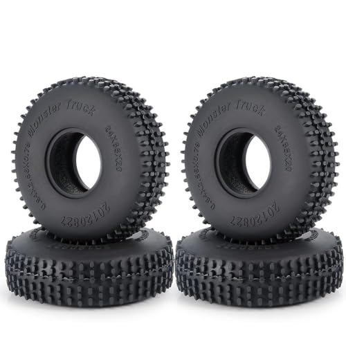 GNOVIATL 4pcs 1 0 Zoll Gummistreifen Schlammgeländeradreifen 50 54 58 62 64 65 mm kompatibel mit 1 18 1 24 Skala RC -Car -Modelle SCX24 Ähnlich(9202A-24x65x20mm) von GNOVIATL