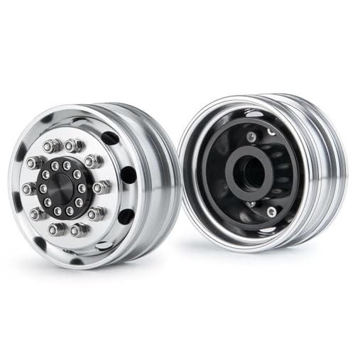 GNOVIATL Kompatible Frontrad Rand Rindfelge Rad Hub -Upgrade Teil für 1 14. Skala RC Drag Head Cars(2PCS) von GNOVIATL