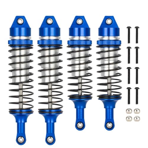 GNOVIATL Stoßdämpfer Set Aluminium vorne nach hinten für 1 10 Skala 4x4 2WD VXL RC -Upgrade -Teile kompatibel mit verschiedenen Off -Straßenmodellen(Blue B) von GNOVIATL