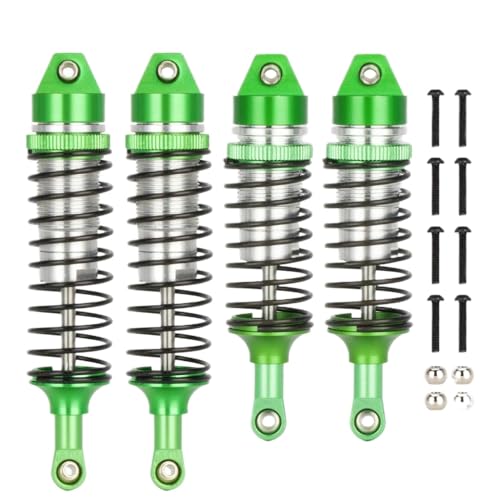 GNOVIATL Stoßdämpfer Set Aluminium vorne nach hinten für 1 10 Skala 4x4 2WD VXL RC -Upgrade -Teile kompatibel mit verschiedenen Off -Straßenmodellen(Green) von GNOVIATL