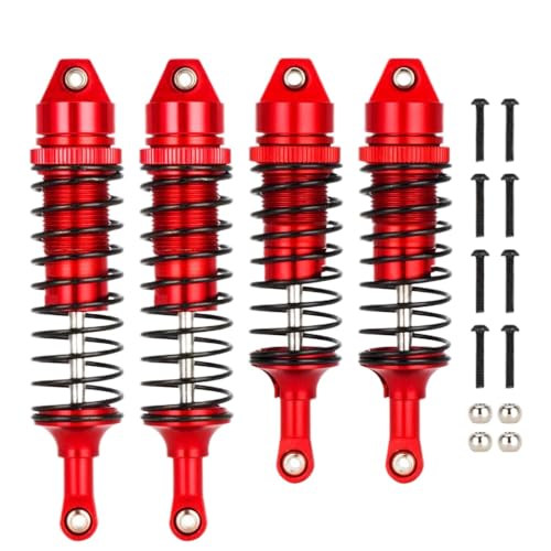 GNOVIATL Stoßdämpfer Set Aluminium vorne nach hinten für 1 10 Skala 4x4 2WD VXL RC -Upgrade -Teile kompatibel mit verschiedenen Off -Straßenmodellen(Red B) von GNOVIATL