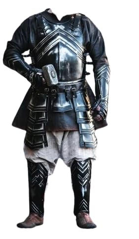 GO NAUTICAL INSTRUMENTS ARMOR Geschwärzter Stahl Zwergen Komplettes Set Cuirass-Brust-Rücken-Armschienen Beinbein Korsett Zwergpanzer Erwachsene von GO NAUTICAL INSTRUMENTS