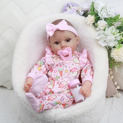 GOAROY Babypuppen, 45,7 cm groß, realistisch, niedlich, weicher Körper, Babypuppe, echtes Leben, Babypuppen, Mädchen, mit Flaschen und Schnuller, Windeln und Lätzchen, Geschenkidee für Kinder ab 3 GOAROY Babypuppen, 45,7 cm groß, realistisch, niedlich, weicher Körper, Babypuppe, echtes Leben, Babypuppen, Mädchen, mit Flaschen und Schnuller, Windeln und Lätzchen, Geschenkidee für Kinder ab 3 von GOAROY