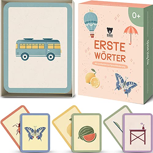 GOBI SPIELWAREN Bildkarten I Lernspiele für Kinder I 40 Bildkarten zu Früchten, Tieren, Fahrzeugen & Alltag I Lernkarten mit kunstvollen Illustrationen und schöner Kartenbox I Erste Wörter GOBI SPIELWAREN Bildkarten I Lernspiele für Kinder I 40 Bildkarten zu Früchten, Tieren, Fahrzeugen & Alltag I Lernkarten mit kunstvollen Illustrationen und schöner Kartenbox I Erste Wörter von GOBI SPIELWAREN