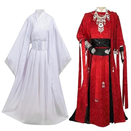 2pcs Tian Guan Ci Fu Cosplay Kostüm Komplettset Xie lian und Hua Cheng Cosplay Kostüm Combo Anime Cosplay Hanfu Kind Erwachsene Männlich/Weiblich Cosplay Kostüm (Type4, XL) von GOBIWM