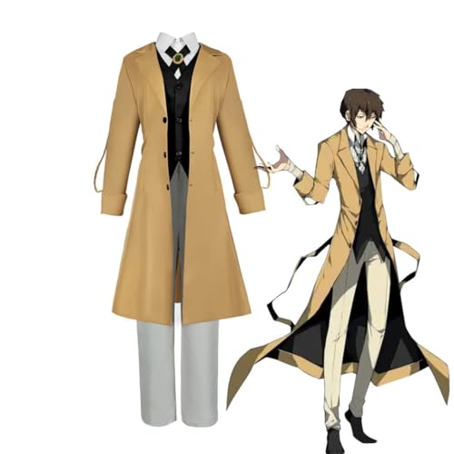 GOBIWM Bungo Stray Dogs Costume Dazai Osamu Cosplay Uniform Chuuya Nakahara Uniforms Full Set Anime Halloween Cosplay Outfit (Dazai Osamu Yellow Set, M) von GOBIWM