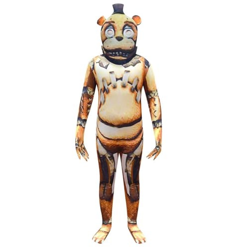 GOBIWM FNAF Kostüm Foxy Chica Bonnie Bunny FNAF Sicherheitsverletzung Kostüme für FNAF Overall mit Horror-Gesichtsmaske, Verkleidung, Halloween, Party, Karneval, Cosplay (Typ 2, 160) von GOBIWM