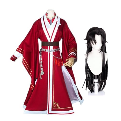 Tian Guan Ci Fu Cosplay Kostüm Hua Cheng/Xie Lian Anime Cosplay Kostüm Comic Con Karneval Cosplay Kostüm Komplettset mit Perücke/ohne Perücke Hanfu (Type4, M) von GOBIWM