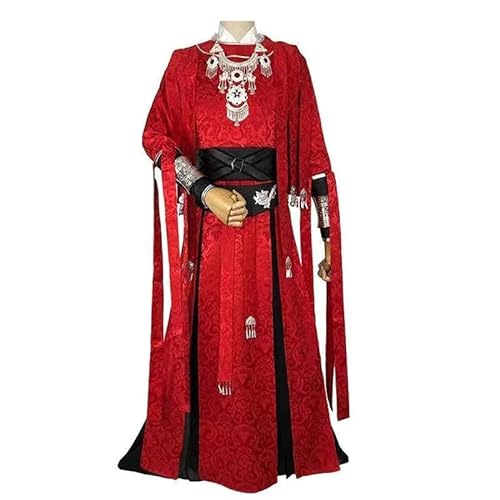 Tian Guan Ci Fu Cosplay Kostüm Hua Cheng Anime Cosplay Chinesisch Antike Kostüm Hanfu Männer und Frauen Cosplay Rote Robe Hua Cheng Kompletter Satz Kostüme (Type2, M) von GOBIWM