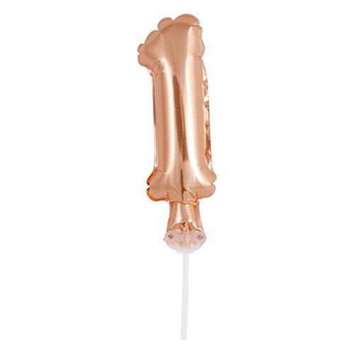 GODAN Folienballon Topper Tortenaufsatz Zahl 13 cm Rose Gold (Zahl 1) von GODAN