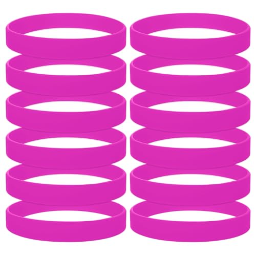 GOGO 12 Stück Silikonarmband Silikon Jelly Armbänder für Erwachsene, Gummi Armreifen, Partyzubehör- Heißes Rosa GOGO 12 Stück Silikonarmband Silikon Jelly Armbänder für Erwachsene, Gummi Armreifen, Partyzubehör- Heißes Rosa von GOGO