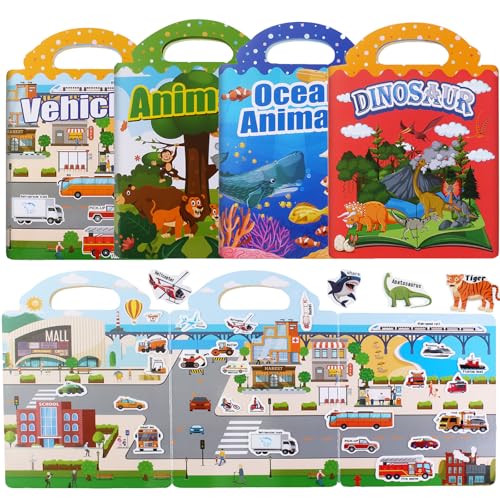 GOGOLAN 4 Stück Wiederverwendbare Aufkleber Bücher, wasserdicht Dinosaurier Ozean Tier Fahrzeuge Aufkleber für Kinder, Reisen Spielzeug beschäftigt Buch Geburtstag Geschenke Flugzeug Aktivitäten3-6 GOGOLAN 4 Stück Wiederverwendbare Aufkleber Bücher, wasserdicht Dinosaurier Ozean Tier Fahrzeuge Aufkleber für Kinder, Reisen Spielzeug beschäftigt Buch Geburtstag Geschenke Flugzeug Aktivitäten3-6 von GOGOLAN