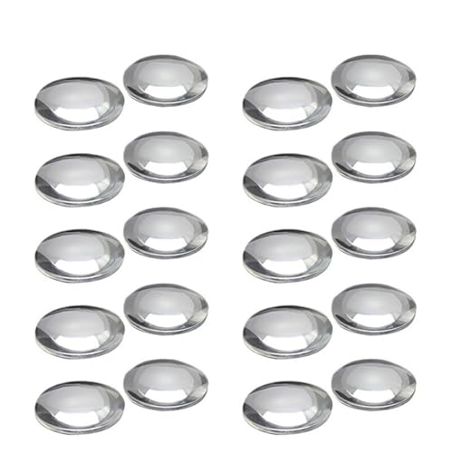 10 Stück fokussierende Konvexlinse, Brennweite 45 mm, Durchmesser 25 mm, bikonvexe klare Linse, Bildklarheit, konvexe Glaslinse for VR-Brillen von GOHAPY