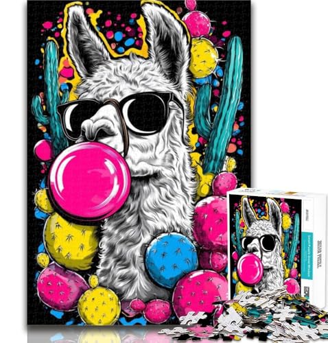 1000 Teile für Erwachsene, Alpaka-Kunst, 1000-teiliges Puzzle für Erwachsene und Jugendliche, lebendiges und einzigartiges Design, entspannendes und herausforderndes Puzzle-Erlebnis, 26x38cm von GOIUYTGM