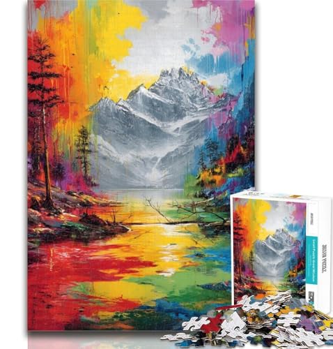 1000 Teile für Erwachsene, Aquarell-Berge, Puzzle, 1000 Teile für Erwachsene, Geschenke, Geburtstagsgeschenk, Geschenke für und ab 14 Jahren, 26x38cm von GOIUYTGM