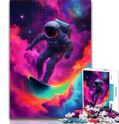 1000 Teile für Erwachsene, Astronauten-Weltraum-Surfen, Puzzle für Erwachsene, 1000 Teile, Lernspielzeug ganze Familie, 75x50cm von GOIUYTGM