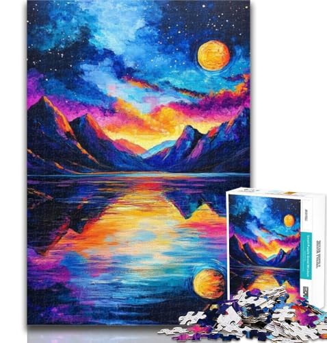 1000 Teile für Erwachsene, Aurora Mountains-Puzzle für Teenager, Lernspielzeug für Erwachsene, ganze Familie, 50x75cm von GOIUYTGM